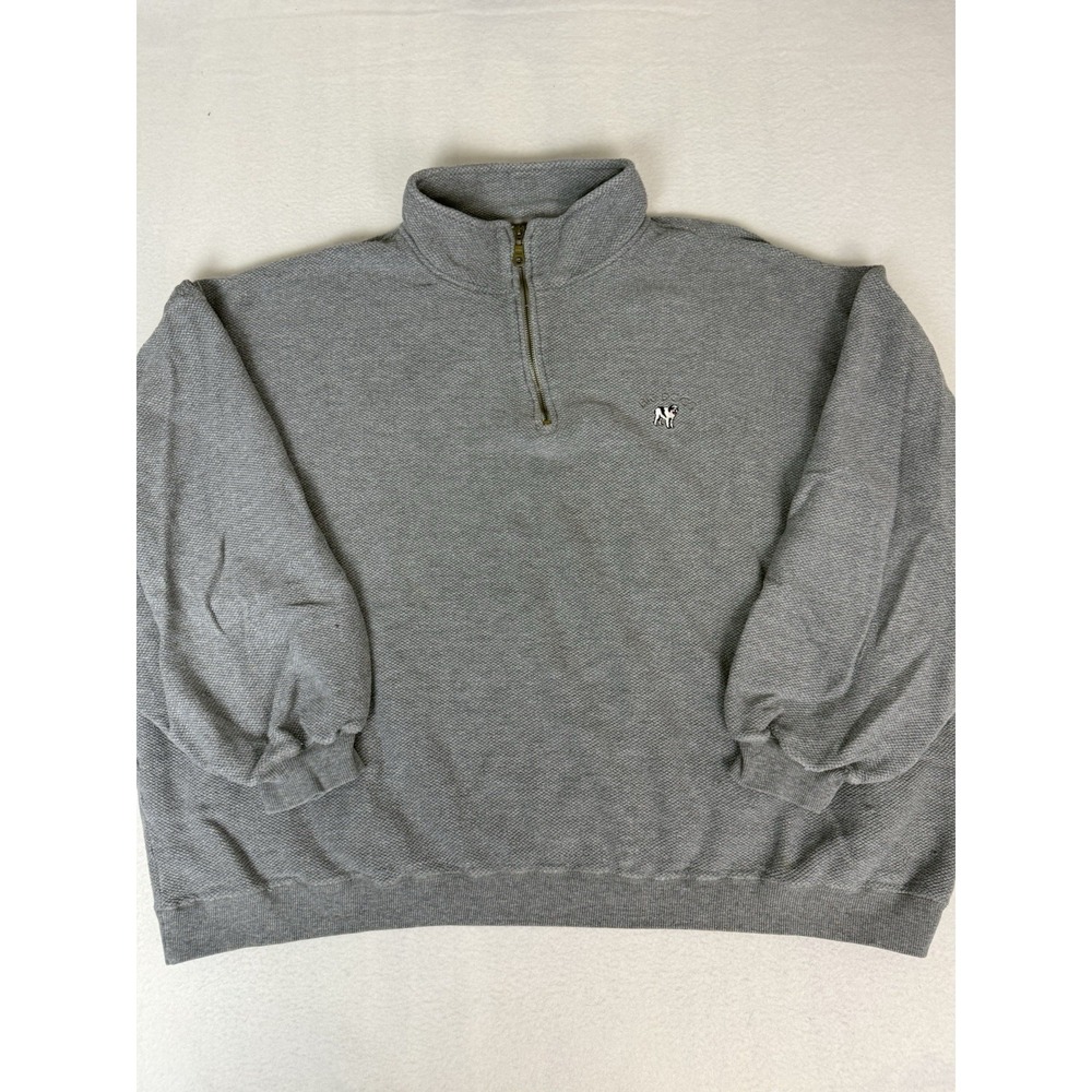 Vintage Big Dogs 1/4 Zip Fleece Pullover Grey Mens 3XL Embroidered Logo